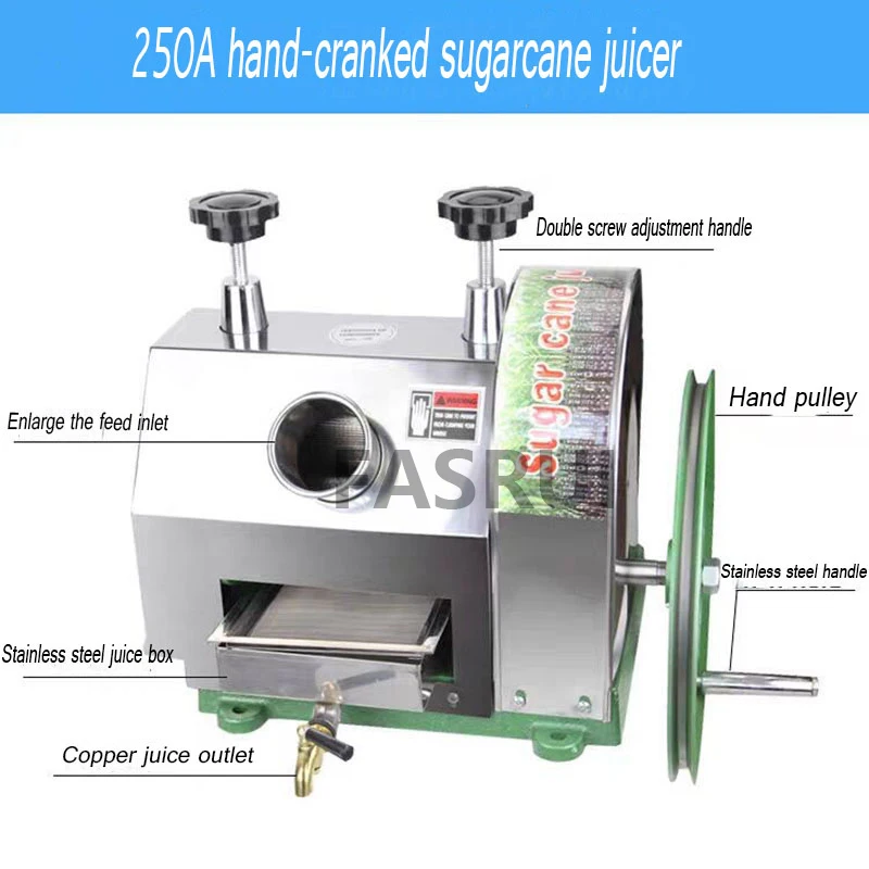 Commercial Stainless Steel Manual Sugarcane Juicer Machine Hand Saccharum Crusher Processing Equipment Sugar Cane Extractor | Бытовая