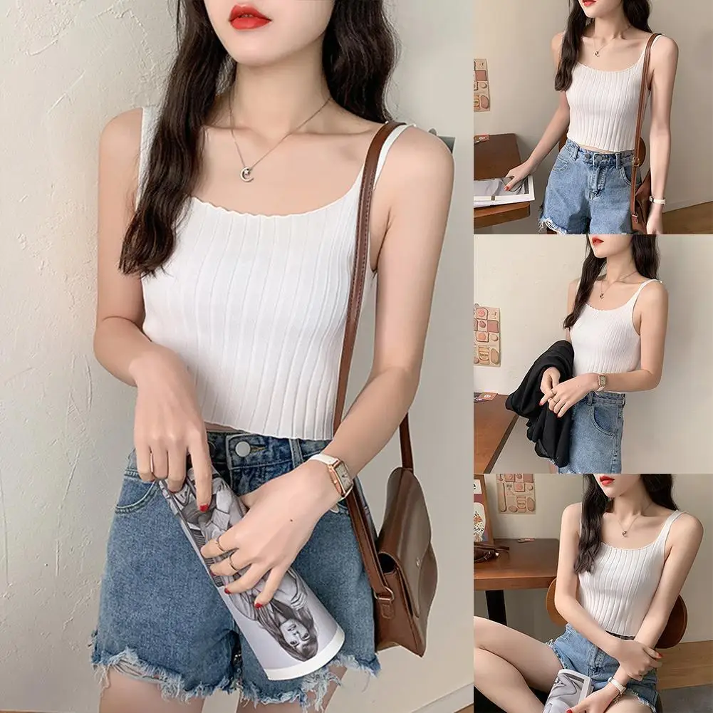 

2021 Hot Sexy Women Summer Y2K Tank Top Casual Sleeveless Top Crop Tee Blouse Tank Shirt Short Top Strap Vest Tops Cut-Out N0E8