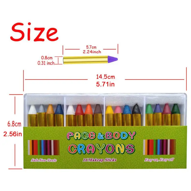 

Painted Face Crayons Children Face Body Painting Makeup Crayons16 Colors