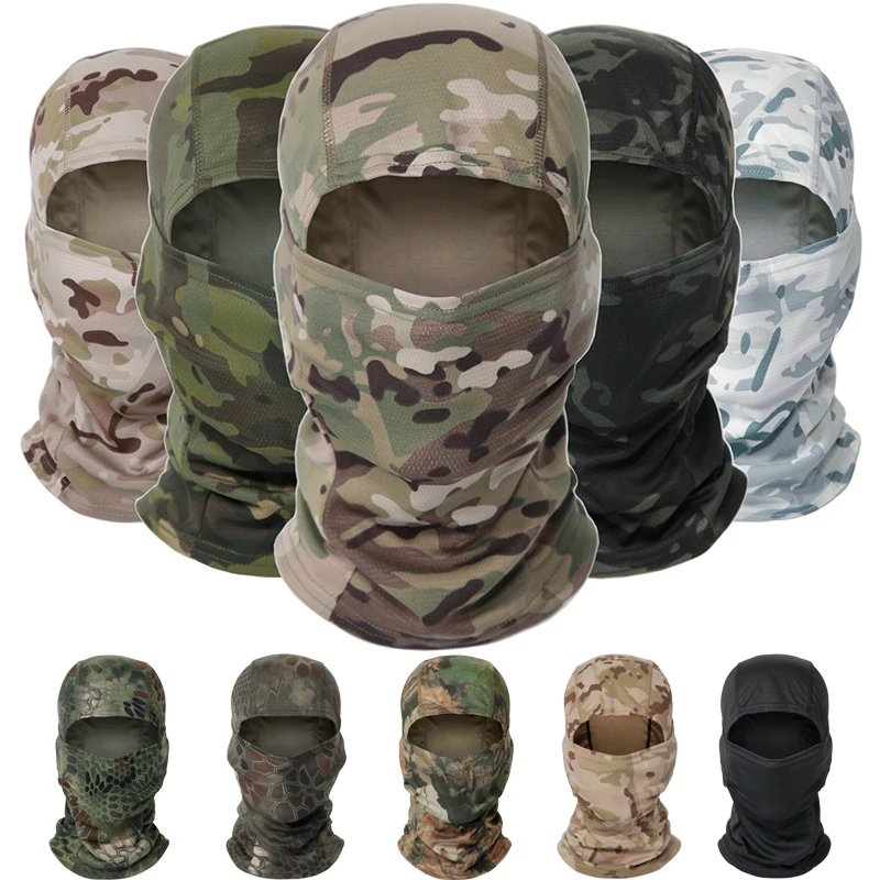 

Tactical Camouflage Balaclava Full Face Mask CS Wargame Army Hunting Cycling Sports Helmet Liner Cap Military Multicam CP Scarf