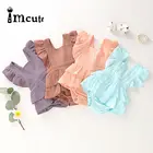 Imcuteкружевной льняной комбинезон для новорожденных девочек от 0 до 18 месяцев, комбинезон, пляжный костюм, комбинезон без рукавов с оборками, одежда для подвижных игр, 2020