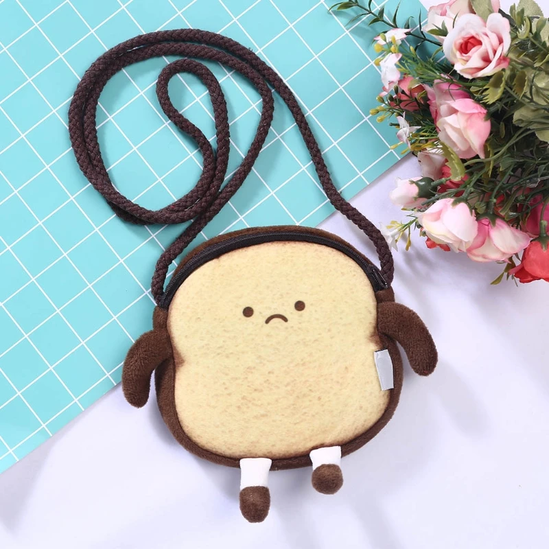 

Cute Crossbody Bags Toast Bread Coin Purse Wallet Coin Bag Baby Girls Handbag