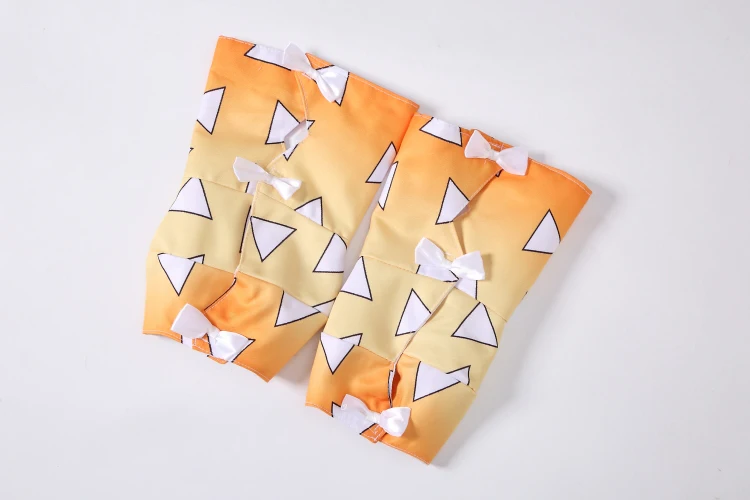 

Kimetsu no Yaiba Cosplay Haori Agatsuma Zenitsu Costume Cloak Anime Demon Slayer Black Suits Coat Pants Headwear Full Set Outfit