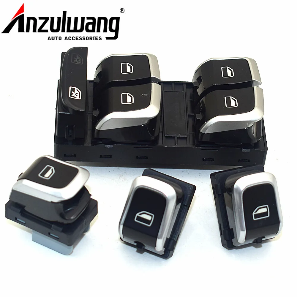 Набор из 4 новых хромированных электронных кнопок управления окном для AUDI A4 S4 B8 Q58