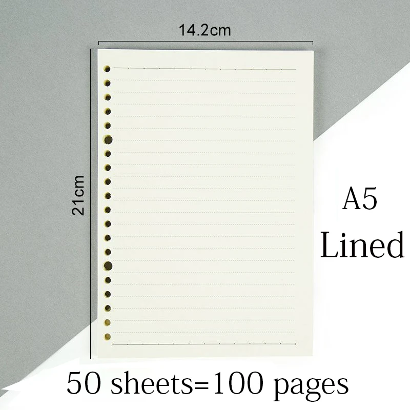 A5 Notebook Inner 20 Holes DOT Blank Grid Lined Page Paper Filler Refill Planer For Ring Binder Note Book Notepad Journal | Канцтовары