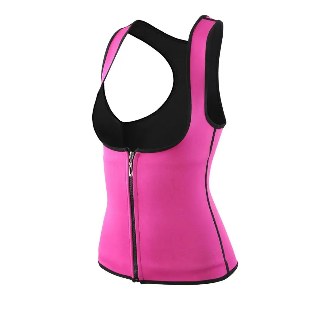 Women Waist Trainer Vest Slim Corset Neoprene Sauna Tank Top Zipper Weight Loss Body Shaper Shirt