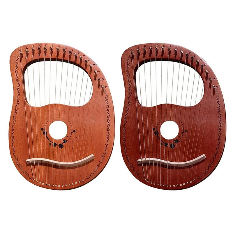 

Lyre Harp 16 String Harp Portable Small Harp with Durable String Musical Instrument Stable Sound Harp, Wood Color