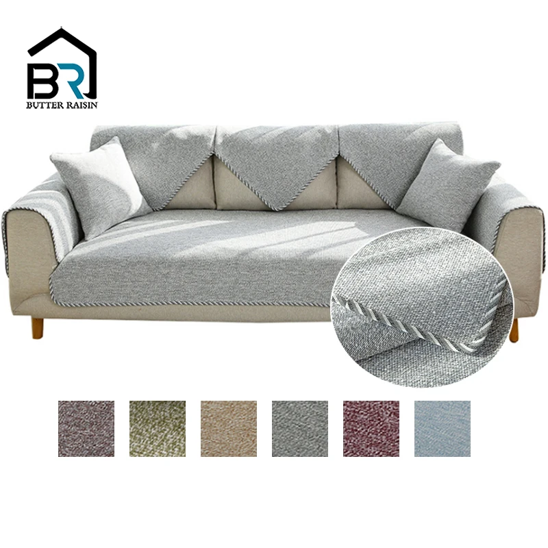 

Cotton Linen Fabric Sofa Cover Modern Sofa Covers For Living Room Home Decor Slipcover Solid Color Corner Towel Couch Sofa Cover