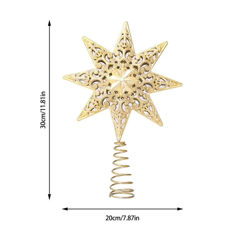 Glitter Christmas Tree Top Star Decorations For Home Xmas Topper Ornaments Navidad New Year Natal Noel | Дом и сад