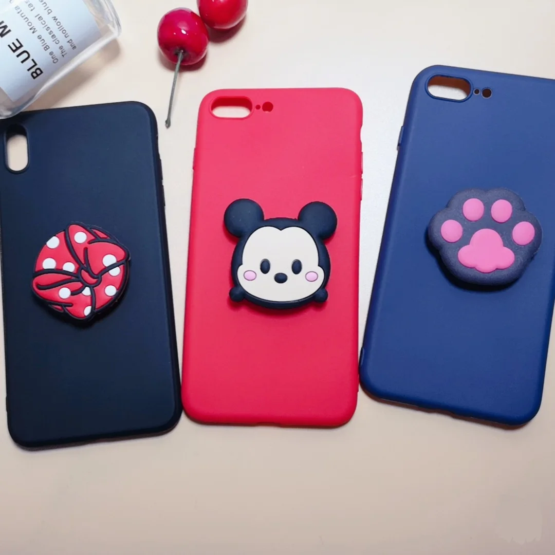3D cartoon phone holder case for xiaomi redmi note 8 note8 pro 8t 8a 7a soft tpu silicone cute stand animal back cover |