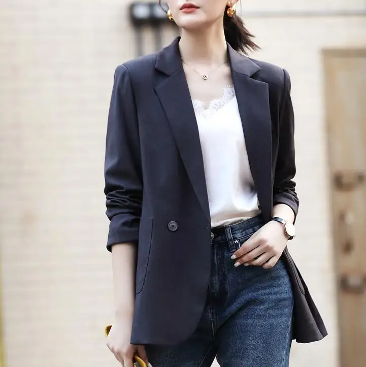 

Blazer Women Long Sleeve Suit Jacket Coat Femme Fashion Design Casual Elegant Outerwear Female Office Ladies Wear Plus Size