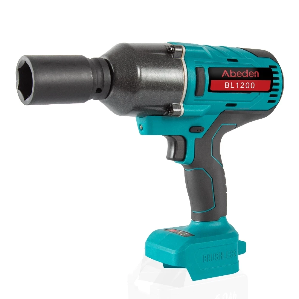 Электрический ударный гайковерт Abeden Cordless1200 N.M, перезаряжаемый для Makita Torque 3/4, бесщеточный двигатель, Беспроводная розетка - изображение