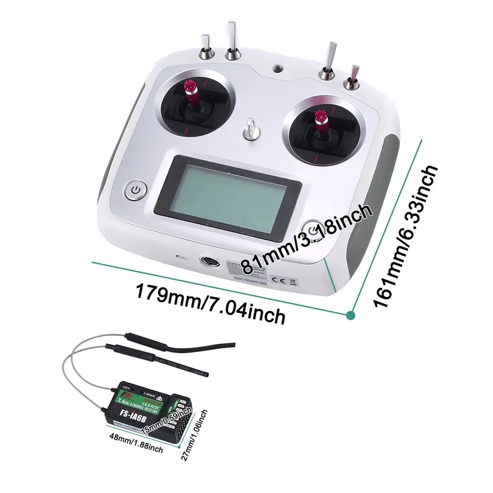 

FLYSKY FS-i6S I6S 2.4G 10 Channel AFHDS 2A Transmitter IA6B Receiver For RC Airplane FPV Racing Drones