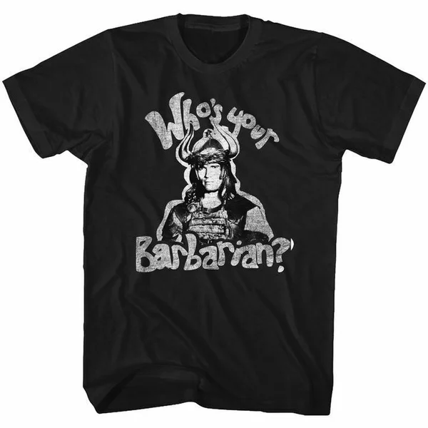 

Conan the Barbarian Mens Short Sleeve T-Shirt Black Who's Your Barbarian Tee