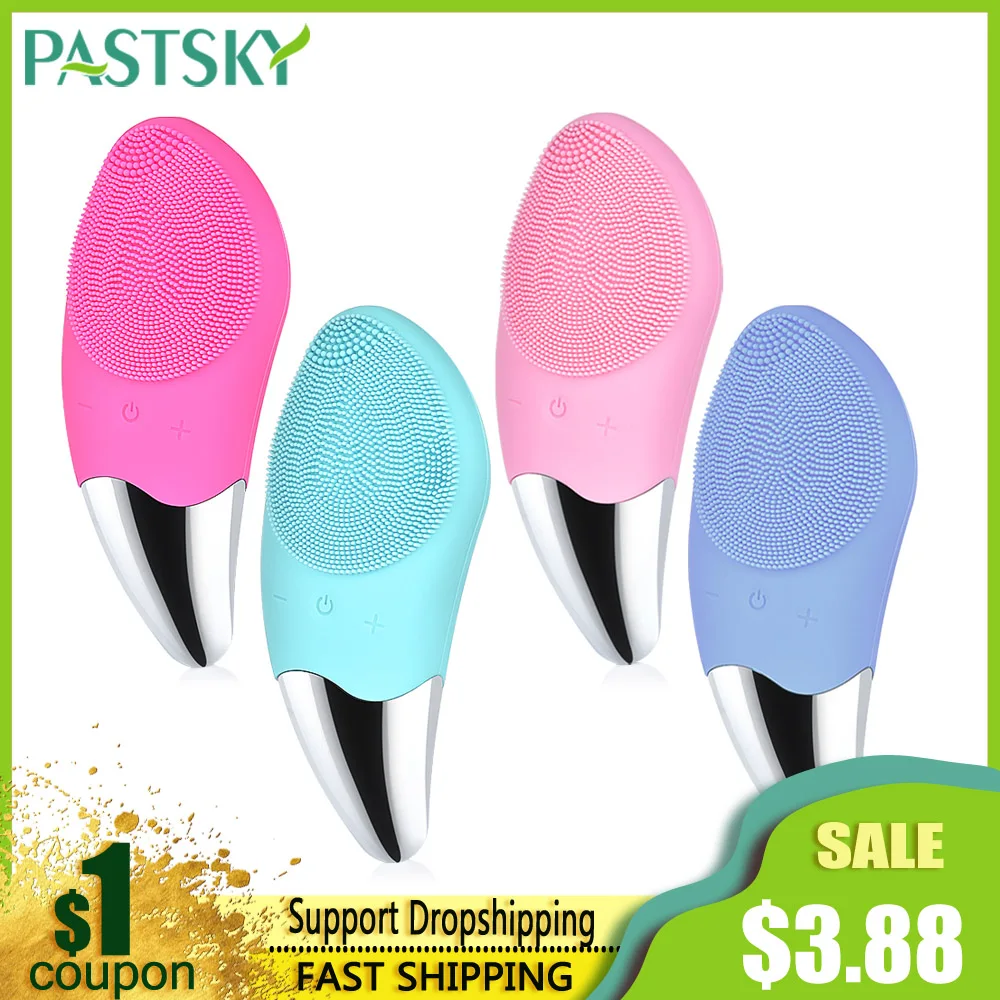 Электрическая мини щетка для очищения лица Водонепроницаемая силиконовая