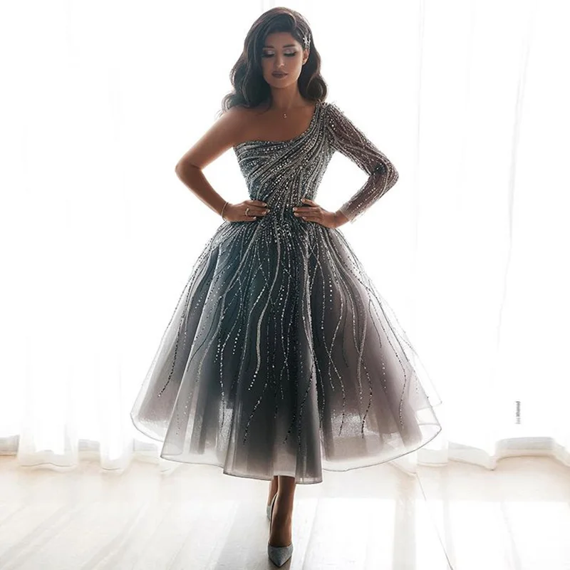 Лето 2020 Элегантные платья принцессы модное тонкое платье с блестками на одно