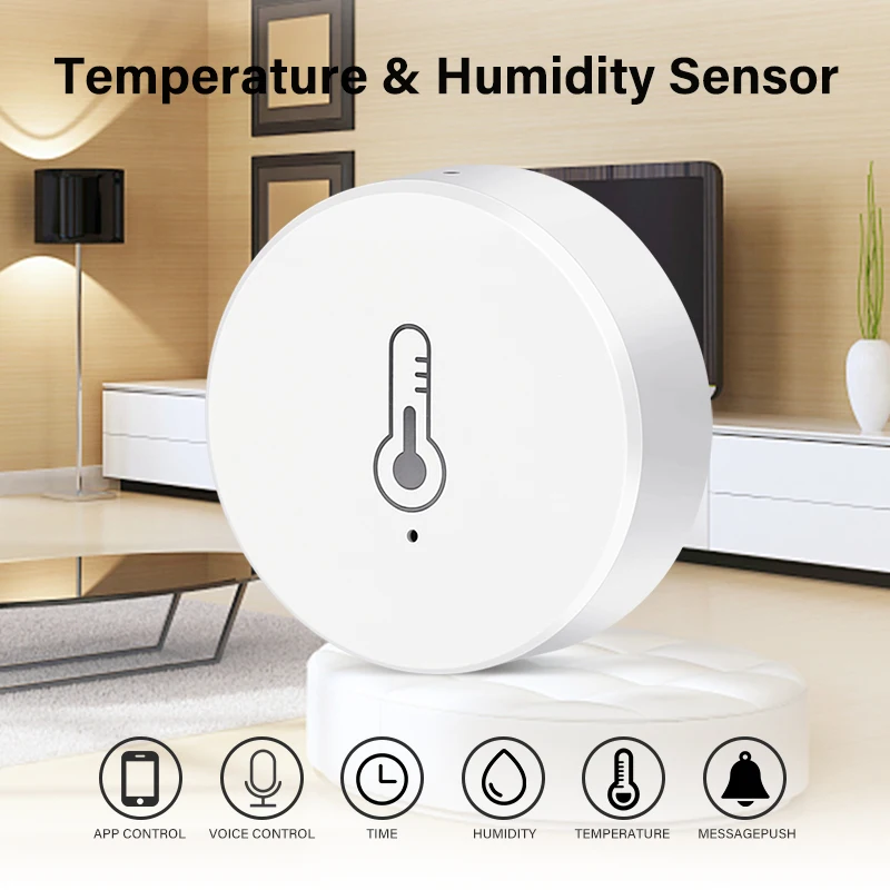 

Tuya ZigBee Smart Temperature And Humidity Sensor Battery Powered Work With Alexa Google Home ZigBee Smart Home Security