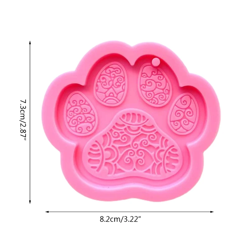 

Cute Dog Paw Keychain Epoxy Resin Mold Earrings Pendant Casting Silicone Mould DIY Crafts Jewelry Casting Tools
