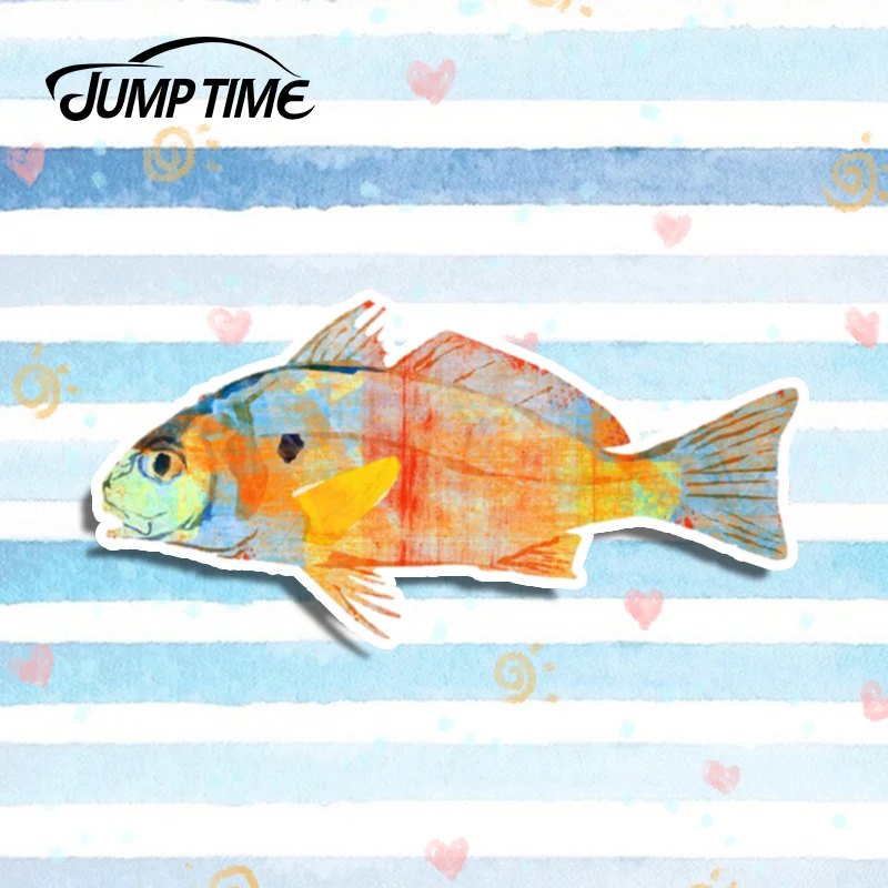 Прыгать время 13 см x 6 3 пятно наклейка &quotрыба&quot морская рыба-Наклейка Виниловые