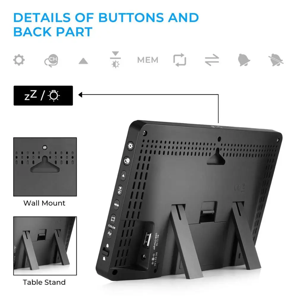 Комнатный и наружный цветной ЖК дисплей метеостанция с прогнозом погоды радио