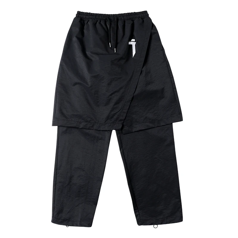 

Men's clothes Harajuku Hiphop pantskirt Fake two-piece long Cargo Pants casual overalls Leggings spring loose streetwear fashion