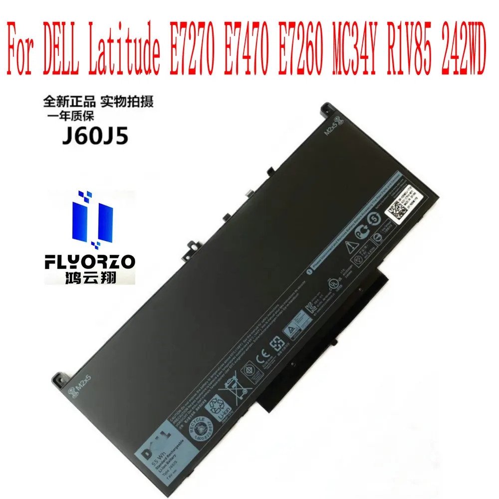 

100% Brand new original 55WH/6874mAh DELL J60J5 Battery For DELL Latitude E7270 E7470 E7260 MC34Y R1V85 242WD laptop