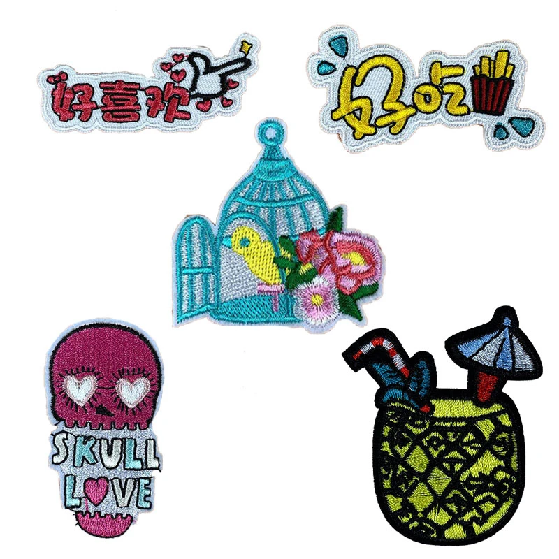 Детские милые вышитые надписи патчи с утюгом на лето надпись питьевой череп