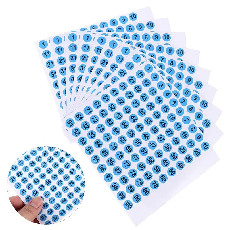 

100pcs Round Number Stickers Unique Number Pasters Round Number Pasters