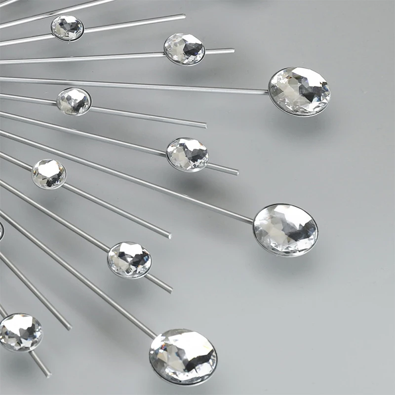 Модные настенные часы с бриллиантами Gypsophila из кованого железа Креативные