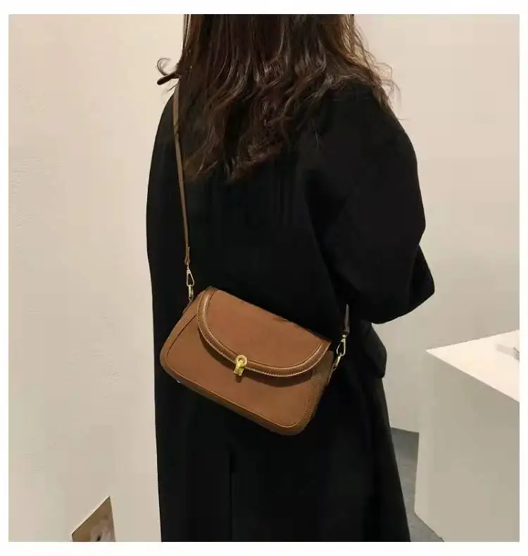 Luxury high-end design brand retro stitching one-shoulder messenger ladies texture bag