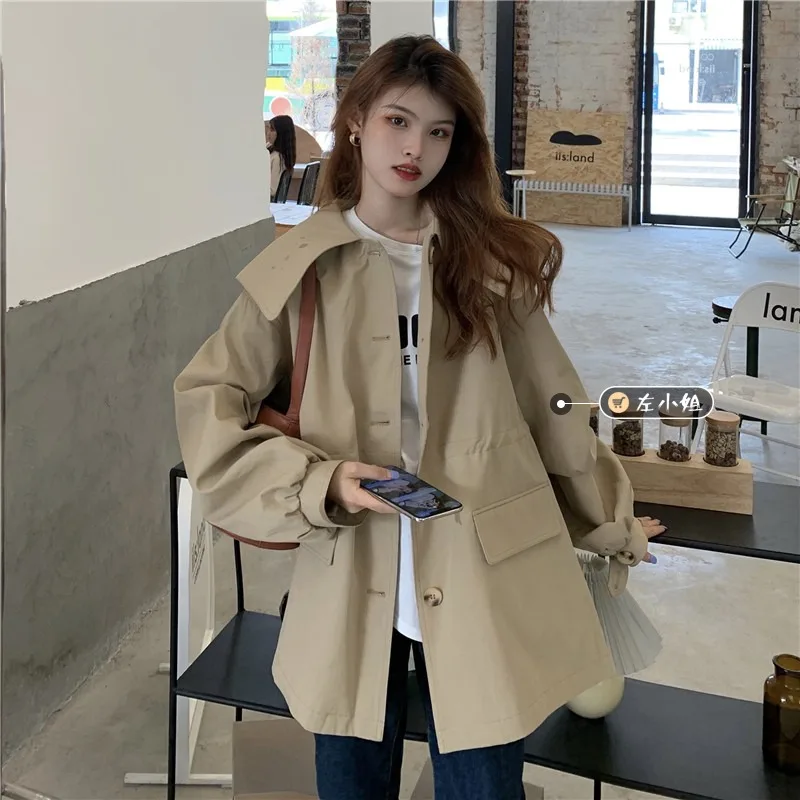 Маленький тренчкот с поясом Женская весенняя одежда новинка 2021 свободный
