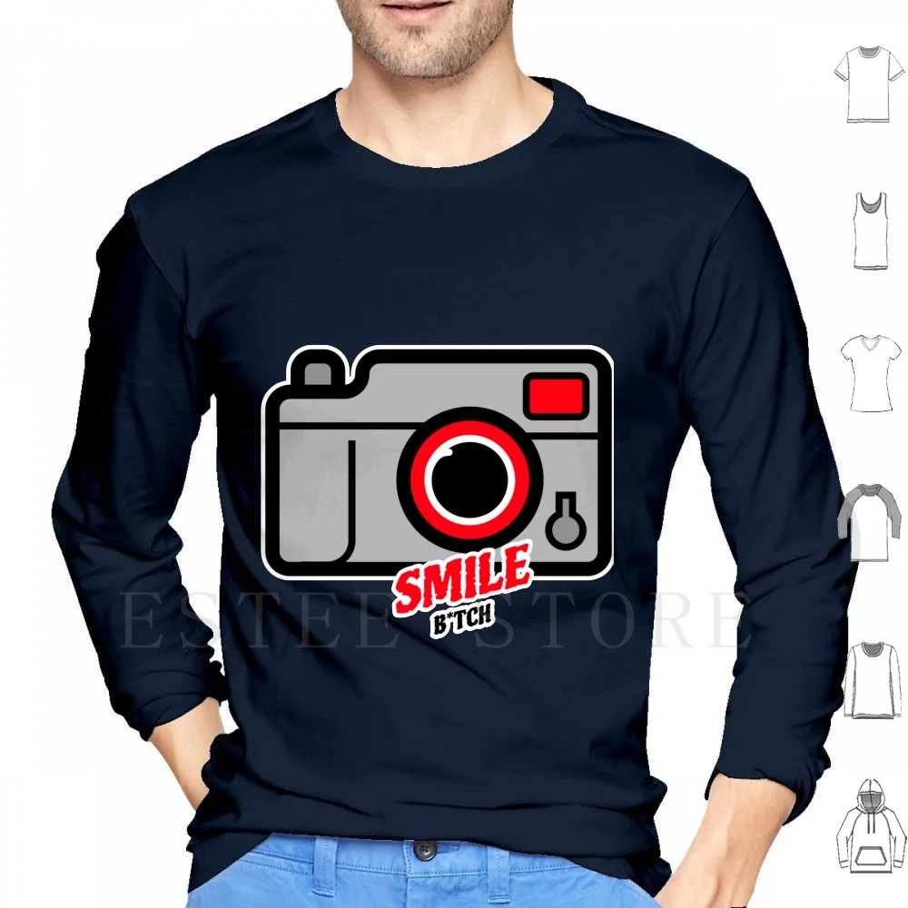 

Smile B * Tch! Толстовки с длинным рукавом, большие красные, черные, серые, Саркастические