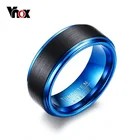 Vnox Вольфрам синий Кольца для Для мужчин изделия классического Для мужчин 8 мм черный и синий кольцо США Размеры