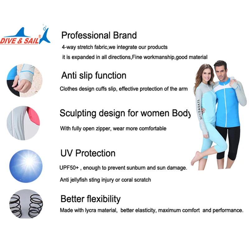 Плавки для дайвинга и Паруса пар мужские женские купальники UPF50