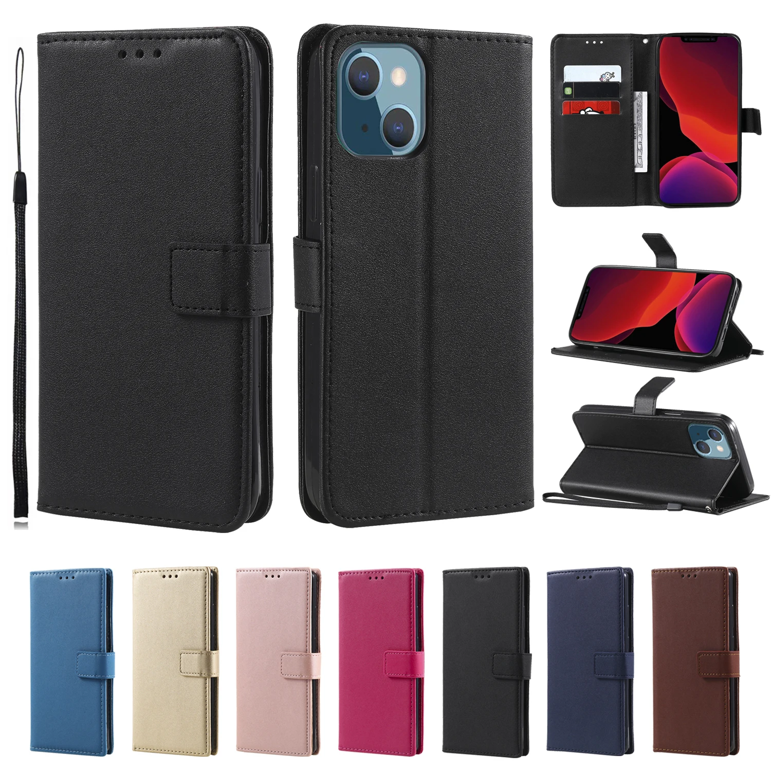Leather Flip Wallet Case For Samsung Galaxy Note 3 4 5 8 9 10 20 Plus Ultra Lite A3 A5 2016 2017 A310 A520 Protect Book Cover | Мобильные