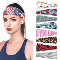 summer cotton head scarves women stretch sports yoga sweat absorbent headband bandana floral print trend headgear for women