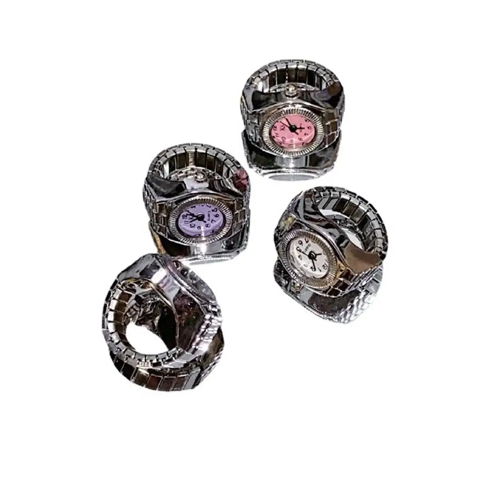 

2021 New Individuality Vintage Punk Elastic Stretchy Finger Watch Rings For Women Men Fashion Hip-hop Couple Accessories
