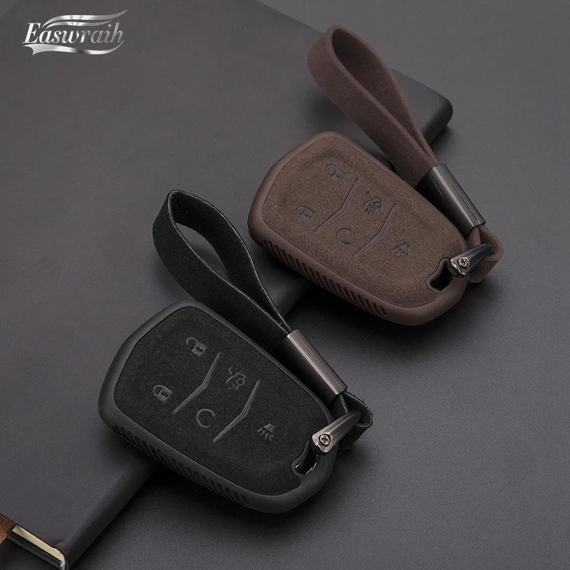 Car Genuine Leather Key Case Holder Shell For Cadillac ESV Escalade CTS XTS SRX ATS 2015 2016 2017 2018 CT5 XT5 XT6 Accessories