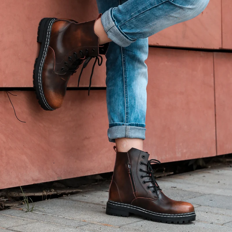 

Size 38-44 Men Boots British Royal Men's Shoes Ankle Boots Brand Men's Winter Shoes Mar Outdoor Snow Shoes Black Brown %