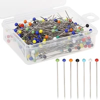 250pcsset diy round pearl head dressmaking pins weddings corsage florists sewing pin with box accessories tools