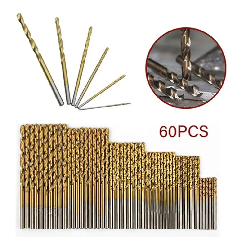 

Twist Drill Set 1-3.5mm 50pcs Coated Bits Set HSS Mini Drilling Tools 1/1.5/2/2.5/3mm Extractor Wood For Metal Aluminum Z9X1