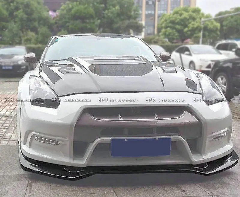 Для Nissan GTR R35 2013 Ver VRS СТИЛЬ УГЛЕРОДНЫЙ глянцевый передний бампер для бампера