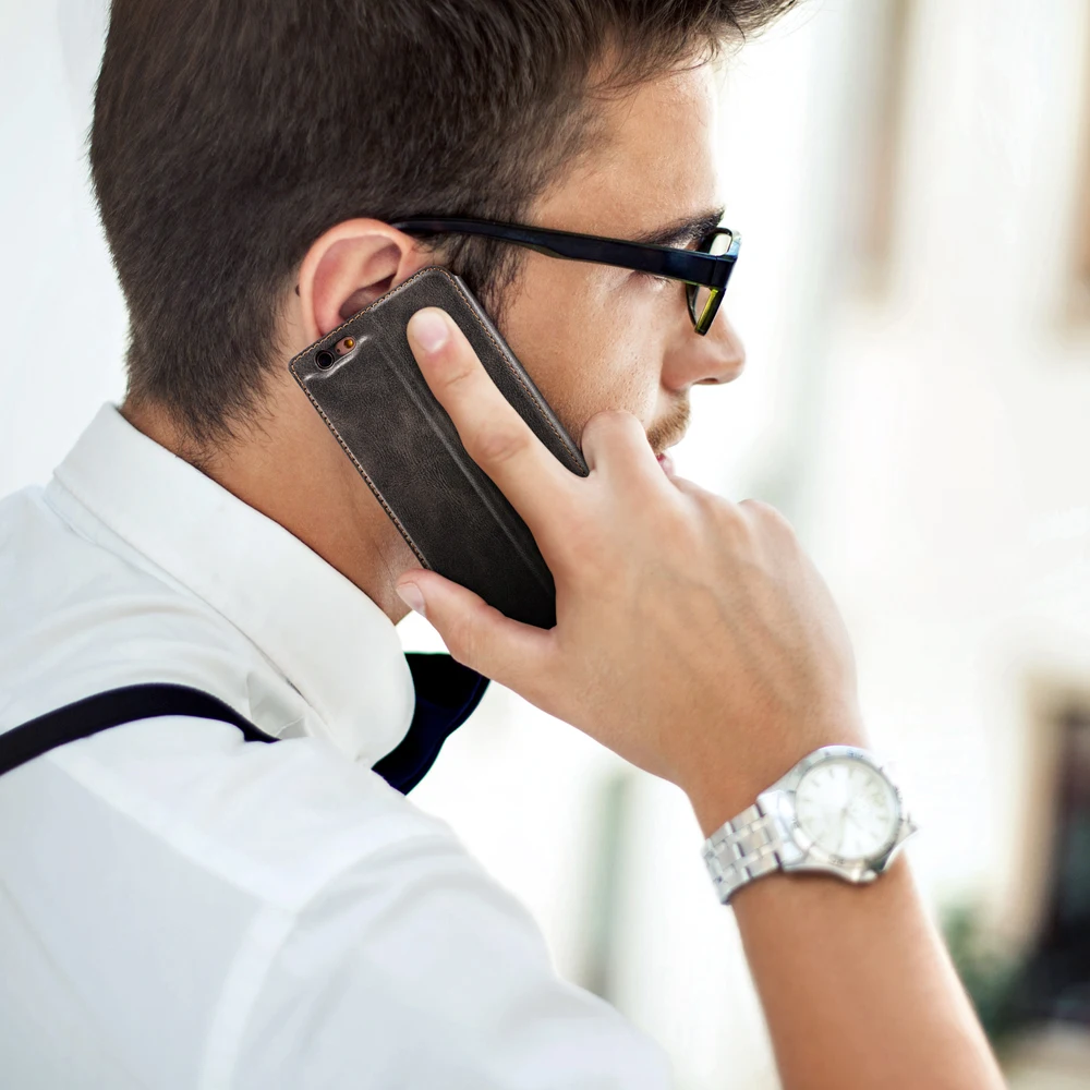 

Ultra Thin Leather Case For iPhone 6Plus / 6SPlus / 7Plus / 8Plus Simple Flip Card-Slot Holder Cover 6 Plus Skin Fundas Para