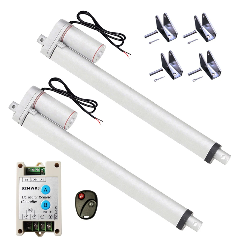 Набор из 2 шт. линейных приводов 400 мм 16 &quotход фунтов с кронштейнами беспроводной