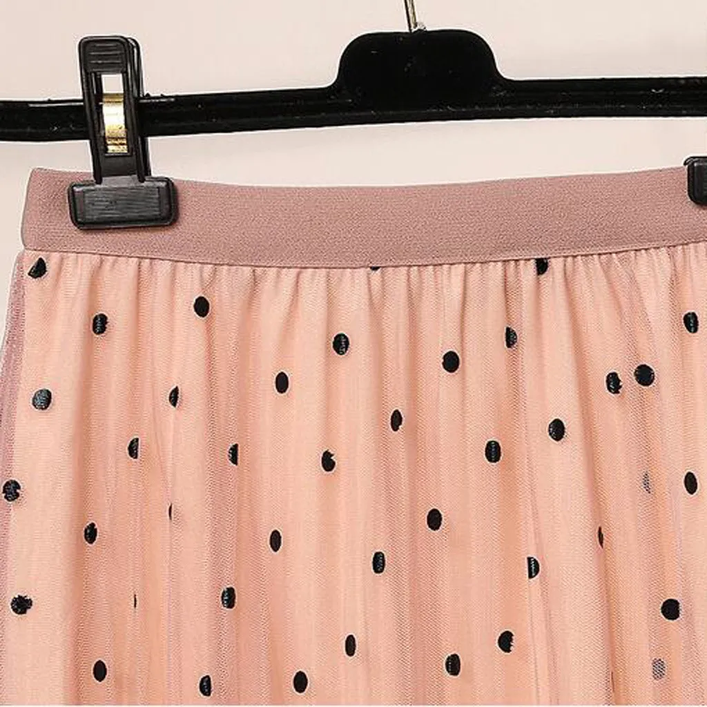 

2020 Women's High Waist Pleated Skirt Summer Casual Polka Dot Print Sexy Skirts For Ladies 2020 One Size Knee Length Party Skirt