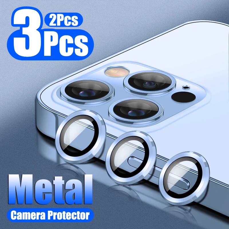 

Защитная крышка для объектива камеры из алюминиевого сплава для iPhone 13 12 Pro Max Mini металлическое кольцо стеклянный объектив на iPhone 11 Pro Max Защит...