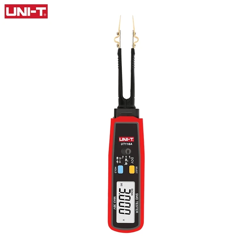 

UNI-T UT116A Digital Multimeter SMD Meter Tester Rotable Tweezer Resistance Capacitance LED Diode Continuity Battery Tester