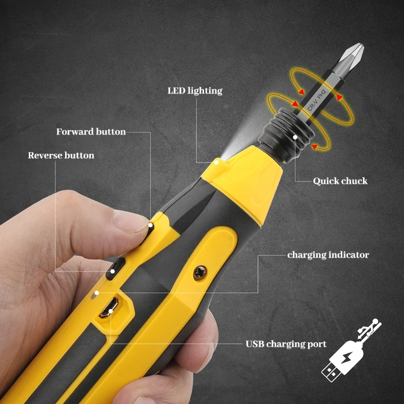 저렴한 44 Pcs Usb 충전식 케이블로 미니 스크루 드라이버 6.35mm 인터페이스 빠른 척 전면 Led 작업 빛으로 사용하기 쉬운 구매 44 Pcs Usb 충전식 케이블로 미니 스크루 드라이버 6.35mm 인터페이스 빠른 척 전면 Led 작업 빛으로 사용하기 쉬운