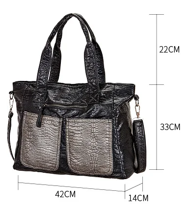 2019 новый большой Ёмкость черный крокодила сумки из натуральной кожи роскошные