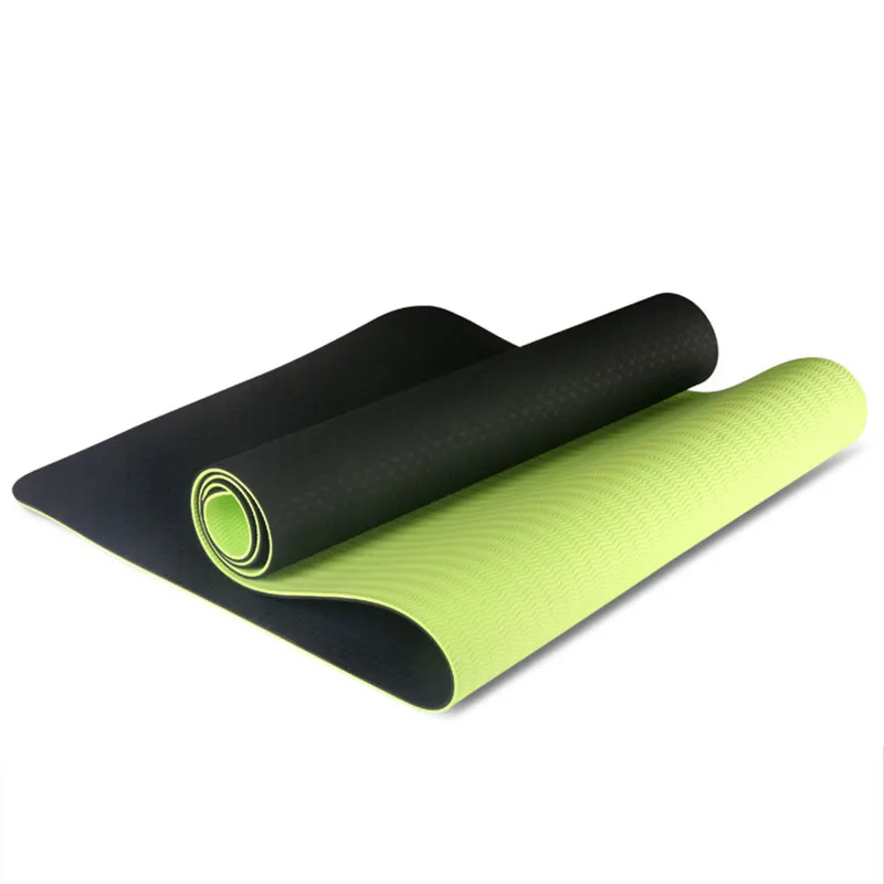 6Mm Tpe Two-Color Non-Slip Yoga Mat Sports 183x61Cm Gym Home Fitness Tasteless | Спорт и развлечения